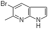 structure of CAS# 958358-00-4, 5-溴-6-甲基-1H-吡咯并[2,3-b]吡啶