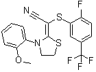 CAS # 958647-10-4, Flutianil, (2Z)-2-[[2-Fluoro-5-(trifluoromethyl)phenyl]thio]-2-[3-(2-methoxyphenyl)-2-thiazolidinylidene]acetonitrile, OK 5203, V 10118