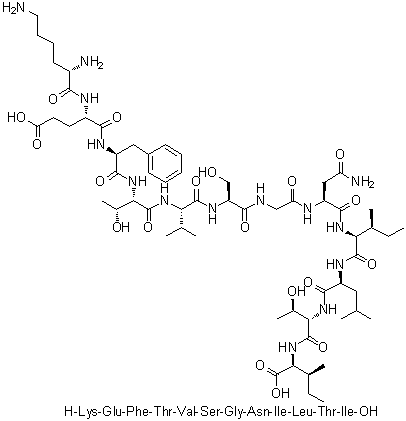 CAS 登录号：959607-82-0, L-赖氨酰-L-alpha-谷氨酰-L-苯丙氨酰-L-苏氨酰-L-缬氨酰-L-丝氨酰甘氨酰-L-天冬氨酰胺酰-L-异亮氨酰-L-亮氨酰-L-苏氨酰-L-异亮氨酸