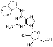 structure of CAS# 96323-22-7, 2-氨基-N-(2,3-二氢-1H-茚-1-基)腺苷
