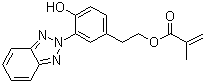 structure of CAS# 96478-09-0, 2-[3-(2H-苯并三唑-2-基)-4-羟基苯基]乙基 2-甲基丙烯酸酯