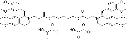 structure of CAS# 96687-52-4, (1R,1R')-2,2'-(3,11-二氧代-4,10-二氧杂-1,13-亚十三烷基)-双-[6,7-二甲氧基-1-(3,4-二甲氧基苄基)-1,2,3,4-四氢异喹啉]草酸盐
