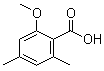 structure of CAS# 96881-90-2, 2-Methoxy-4,6-dimethylbenzoic acid