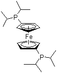 CAS # 97239-80-0, 1,1'-Bis(diisopropylphosphino)ferrocene, 1,1'-Bis[bis(1-methylethyl)phosphino]ferrocene