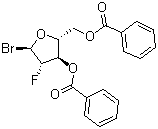 structure of CAS# 97614-44-3, 2-Deoxy-2-fluoro-alpha-D-arabinofuranosyl bromide 3,5-dibenzoate