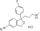 CAS 登录号：97743-99-2, 1-(4-氟苯基)-1,3-二氢-1-[3-(甲基氨基)丙基]-5-异苯并呋喃甲腈盐酸盐