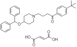 CAS # 97928-20-6, Ebastine fumarate, 1-[4-(1,1-Dimethylethyl)phenyl]-4-[4-(diphenylmethoxy)-1-piperidinyl]-1-butanone (2E)-2-butenedioate