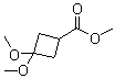 structure of CAS# 98231-07-3, 3,3-Dimethoxycyclobutanecarboxylic acid methyl ester