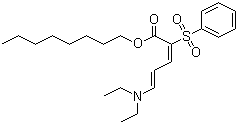CAS # 98835-90-6, Octyl 5-N,N-diethylamino-2-phenylsulfonyl-2,4-pentadienoate, 5-(Diethylamino)-2-(phenylsulfonyl)-2,4-pentadienoic acid octyl ester