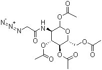 structure of CAS# 98924-81-3, 2-[(叠氮乙酰基)氨基]-2-脱氧-D-吡喃葡萄糖 1,3,4,6-四乙酸酯
