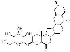 CAS # 98985-24-1, Yibeinoside A, 6-Deoxy-6-oxohupeheninoside, (3beta,5alpha,17beta)-3-(beta-D-Glucopyranosyloxy)cevan-6-one