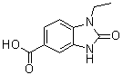 structure of CAS# 99072-14-7, 1-乙基-2,3-二氢-2-氧代-1H-苯并咪唑-5-羧酸