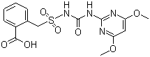 CAS # 99283-01-9, Bensulfuron, 2-[[[[[(4,6-dimethoxy-2-pyrimidinyl)amino]carbonyl]amino]sulfonyl]methyl]benzoic acid, a-[(4,6-dimethoxypyrimidin-2-ylcarbamoyl)sulfamoyl]-o-toluic acid
