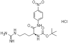 structure of CAS# 99306-64-6, N2-(叔丁基氧羰基)N5-(亚氨基(氨基)甲基)-L-鸟氨酰对硝基苯胺单盐酸盐