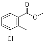 structure of CAS# 99586-84-2, 3-Chloro-2-methylbenzoic acid methyl ester